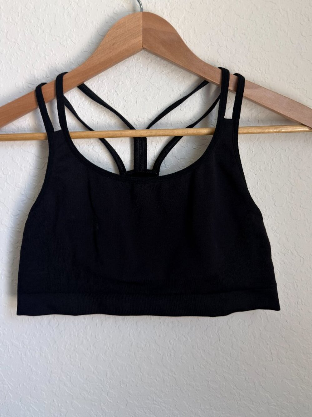 Zella Black Strappy Sports Bra Women's Large Yoga Workout Activewear. (C)